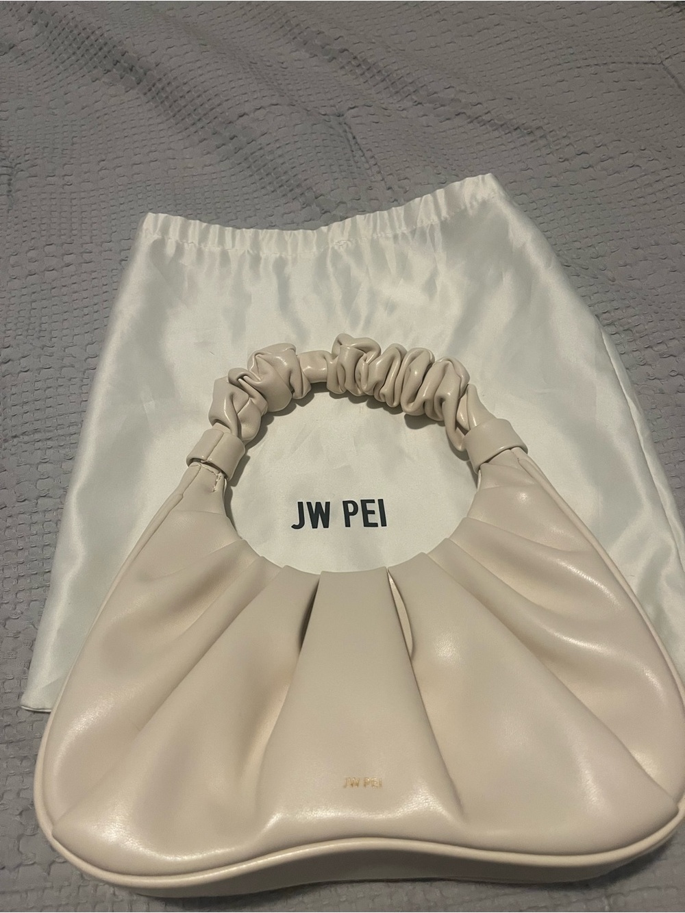 JE Pei Gabbi Rouched Hobo Handbag in Cream